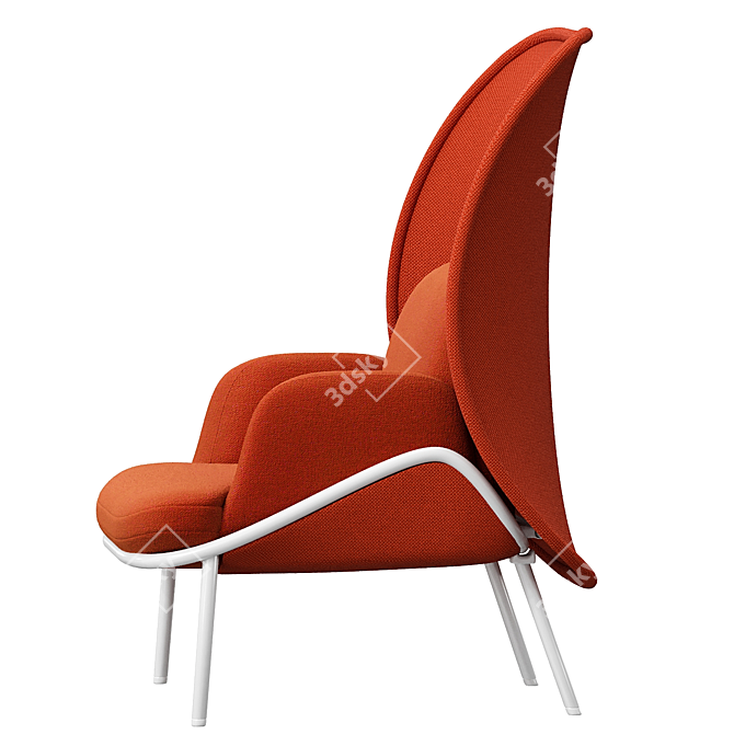 Elegant Mesh Wingchair by Krystian Kowalski 3D model image 3