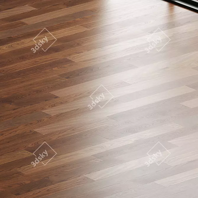 Premium Oak Parquet Flooring 3D model image 1