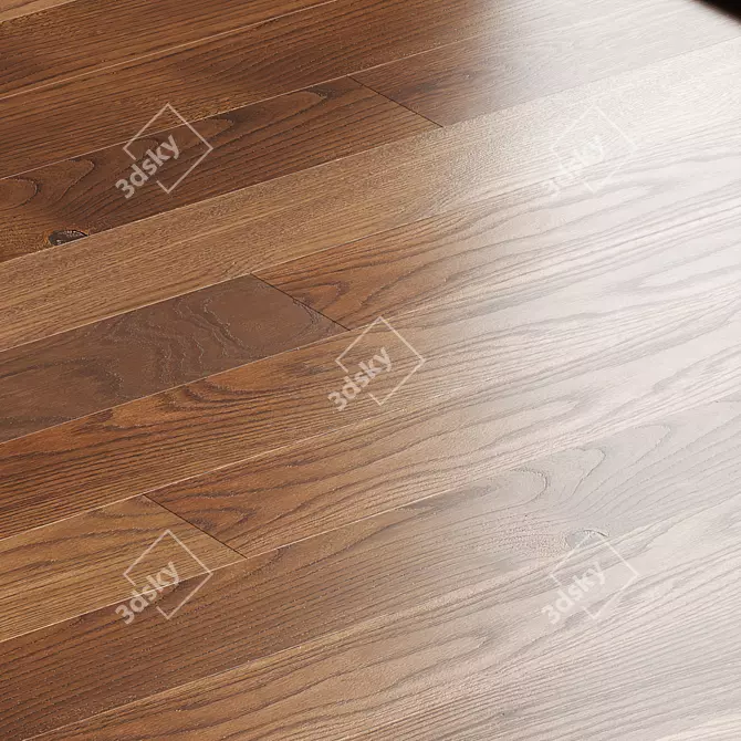 Premium Oak Parquet Flooring 3D model image 2