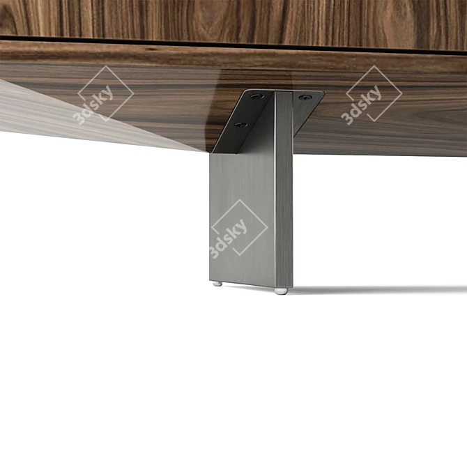 Boteco Oak Sideboard with Sahara Noir Marble 3D model image 5