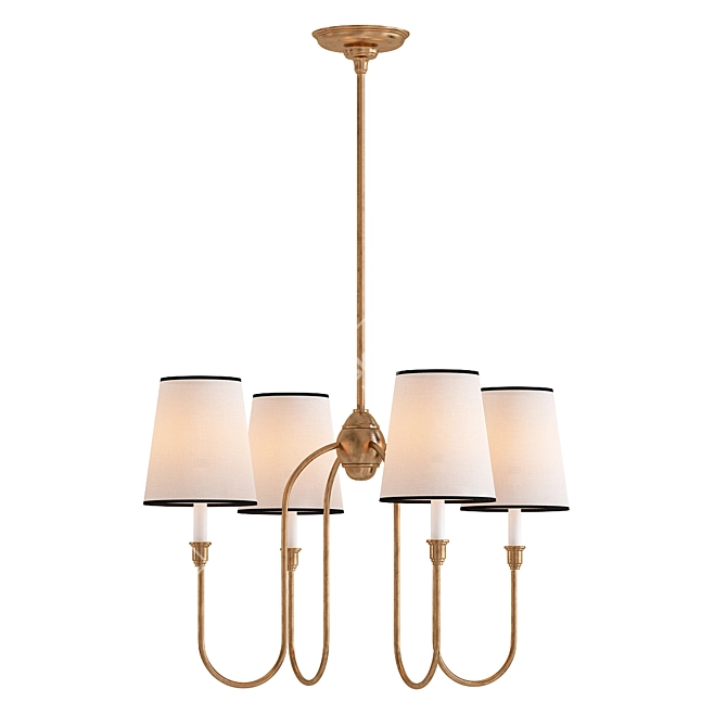 Modern Vendome 4 Light Chandelier 3D model image 1