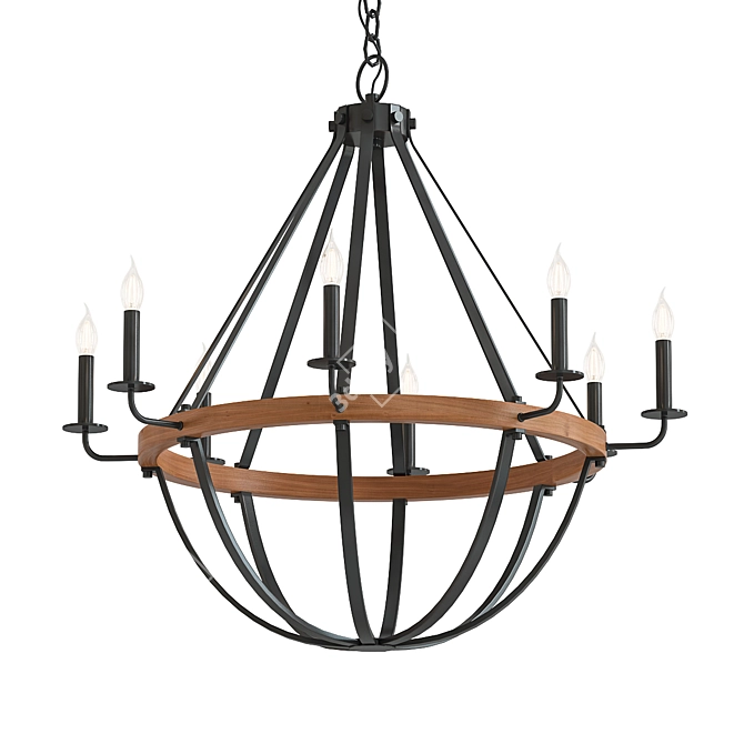 Industrial Dewdrop Chandelier: A Modern Lighting Marvel 3D model image 1