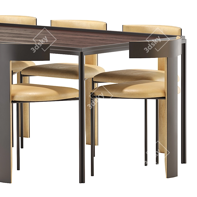 Modern Molteni Table & Zefir Chair Set 3D model image 4