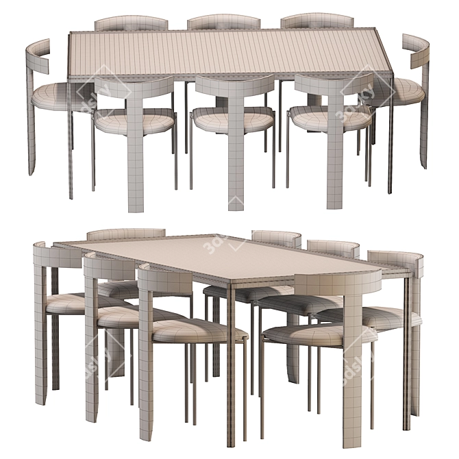 Modern Molteni Table & Zefir Chair Set 3D model image 5