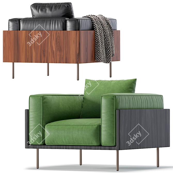 Sleek Leather Armchair: Brasilia by Minotti 3D model image 4