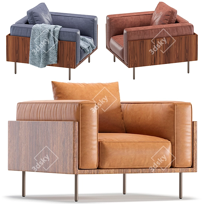 Sleek Leather Armchair: Brasilia by Minotti 3D model image 5