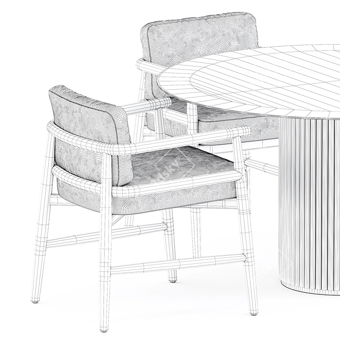 Luxury Dining: Teresina Chair & Palais Royal Table 3D model image 5