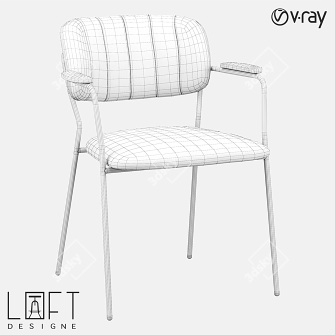 Modern Metal and Eco-Leather Chair: LoftDesign 37101 3D model image 2