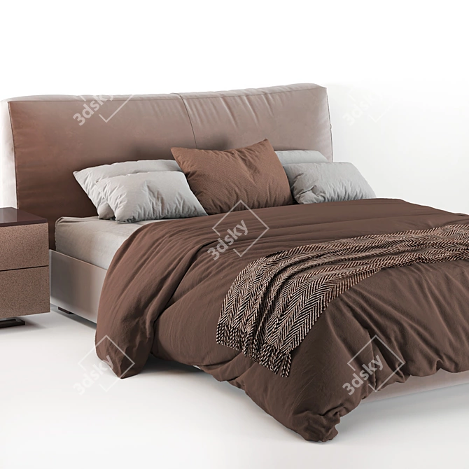 Flou MyPlace Bed: Stylish and Functional 3D model image 3