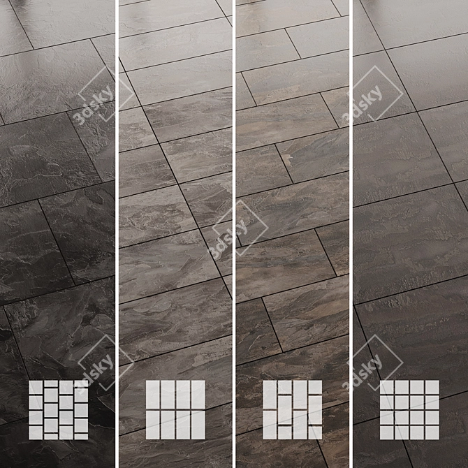 Slate Tiles Collection: Versatile Interior & Floor Tiles 3D model image 1