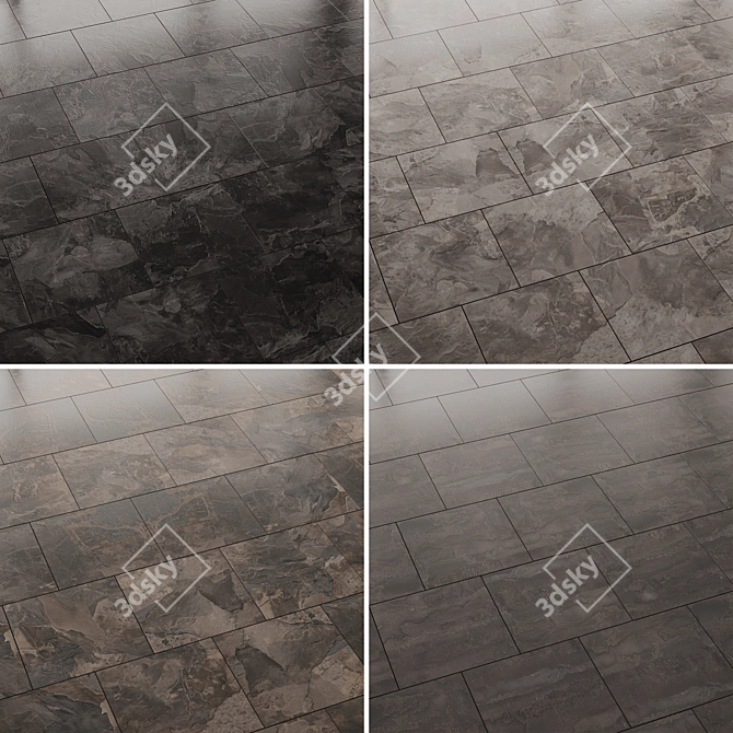 Slate Tiles Collection: Versatile Interior & Floor Tiles 3D model image 2