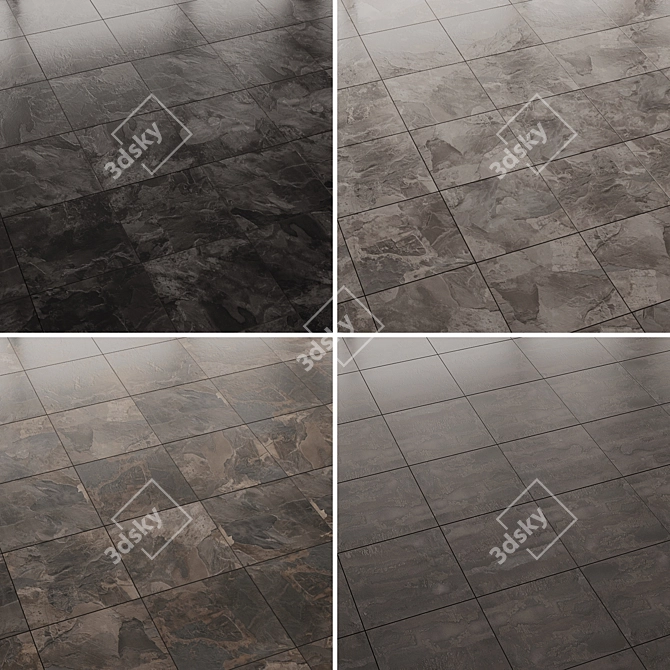 Slate Tiles Collection: Versatile Interior & Floor Tiles 3D model image 5