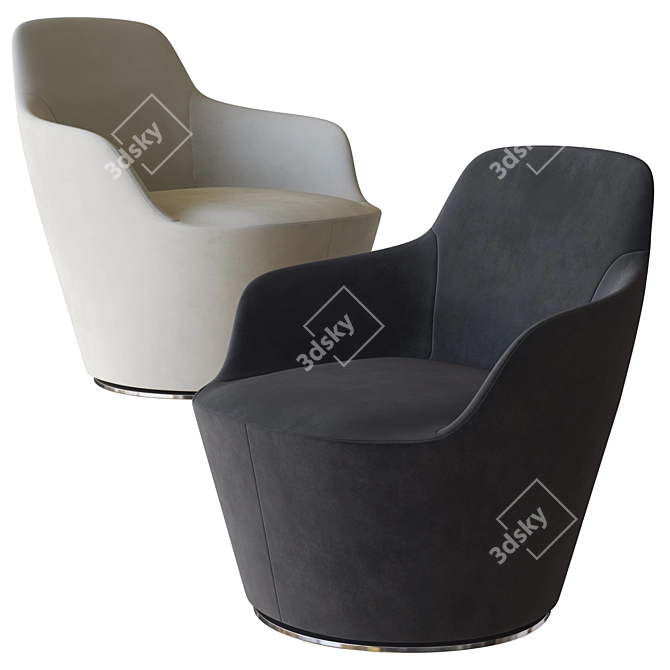 Harbor B&B Italia Armchair: Modern Elegance 3D model image 2