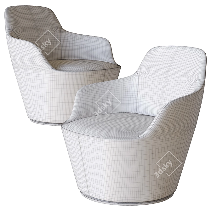 Harbor B&B Italia Armchair: Modern Elegance 3D model image 4