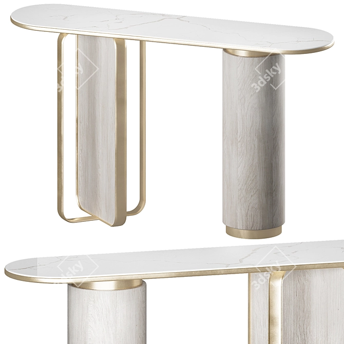 Marble-Textured Francis Console 3D model image 1