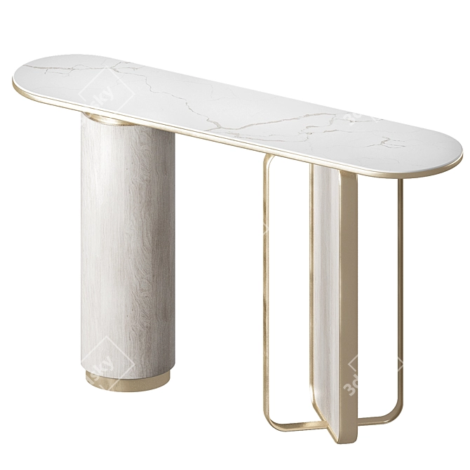 Marble-Textured Francis Console 3D model image 2