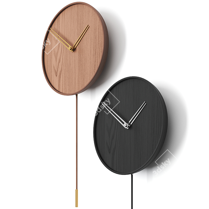 Modern Swing Wall Clock 3D model image 2