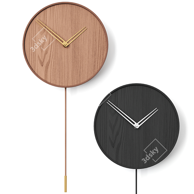 Modern Swing Wall Clock 3D model image 3