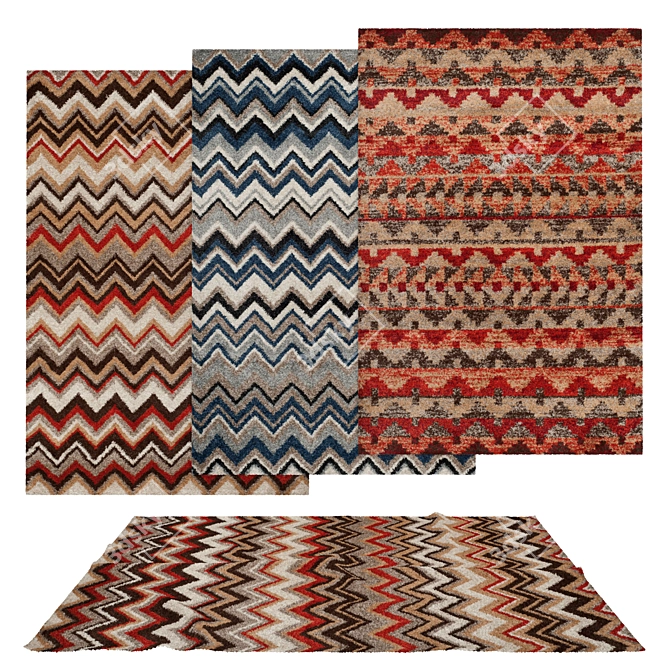 Versatile Set of 6 Rugs + 3D Model 3D model image 1