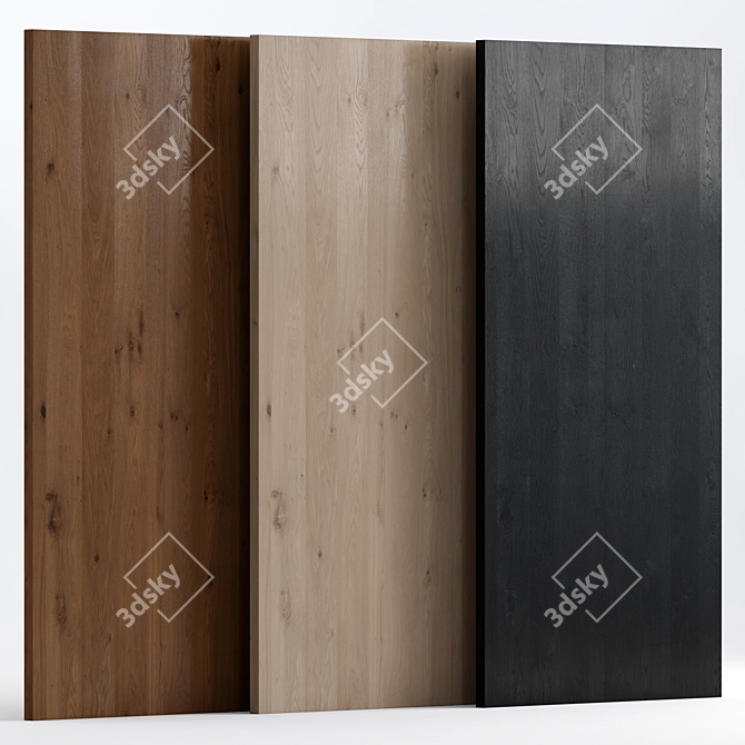 3-Material Oak-Knotty Wood 3D model image 1