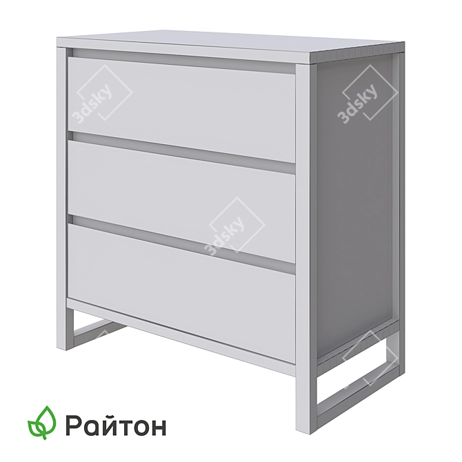 Compact 3-Drawer Chest: Stylish Space-Saver 3D model image 2