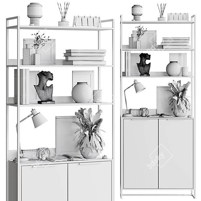 Luxury Wardrobe Display Cabinet 3D model image 4