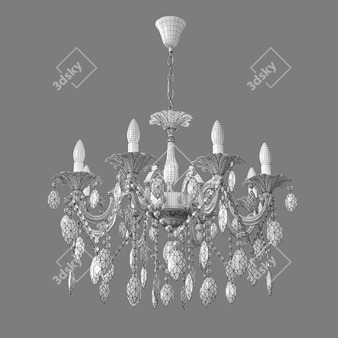 Elegant OM Crystal Pendant Chandelier 3D model image 2