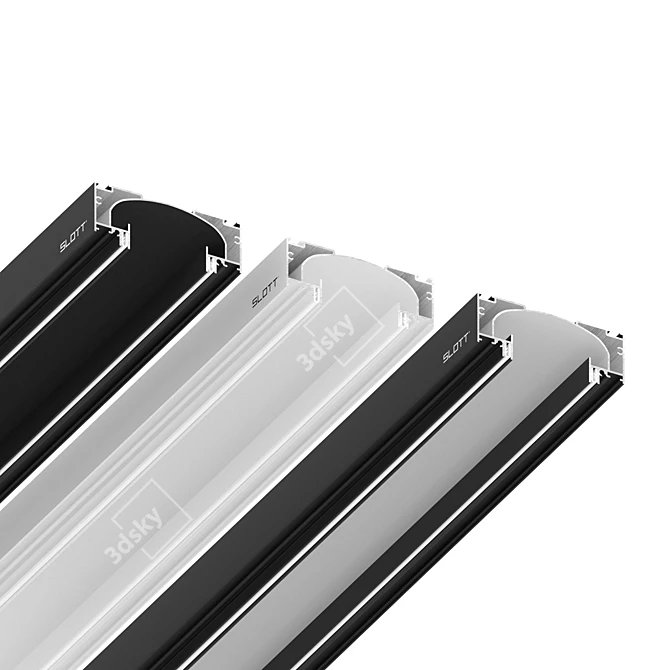 SLOTT Light Line: Versatile Open Type LED Profile 3D model image 1