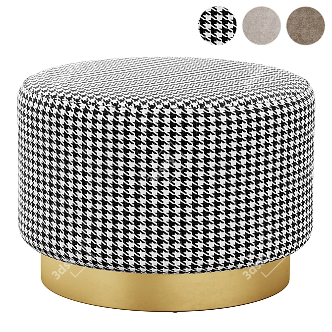 Elegant Round Ottoman by Dagonhil 3D model image 1