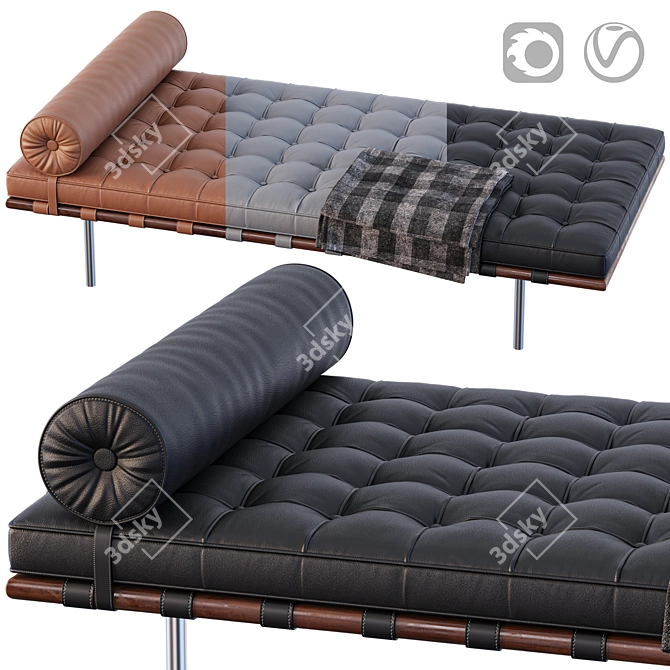 Modern Barcelona DayBed: Stylish and Versatile 3D model image 1