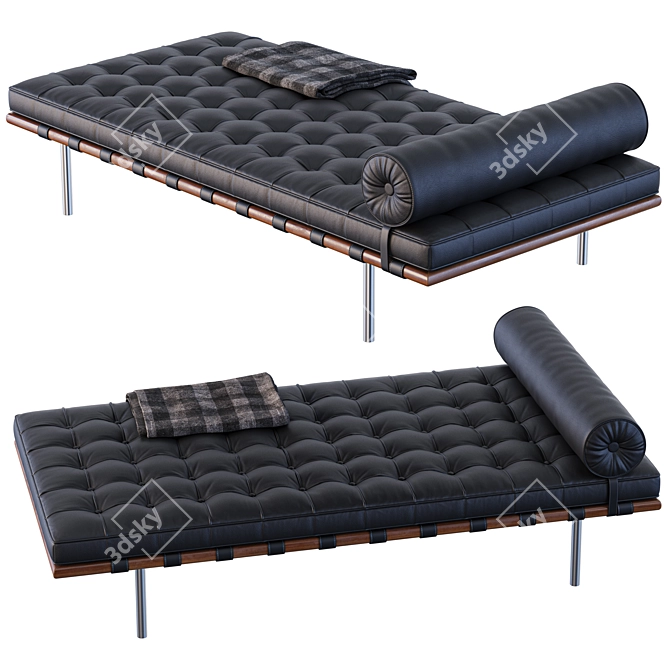 Modern Barcelona DayBed: Stylish and Versatile 3D model image 2