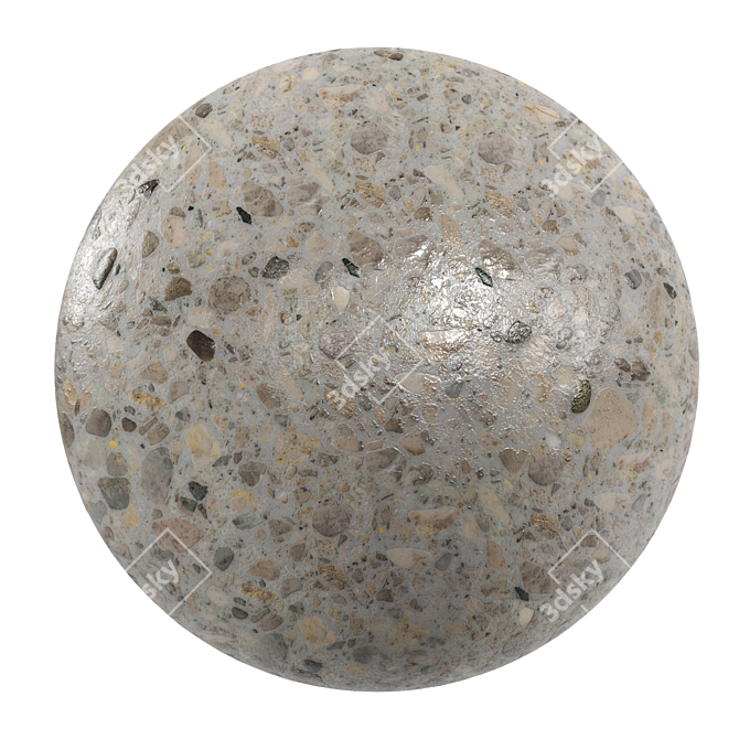 PBR Terrazzo Marble Texture: High Quality, Seamless 3D model image 1