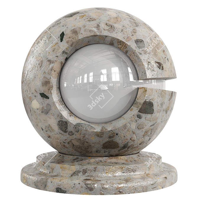 PBR Terrazzo Marble Texture: High Quality, Seamless 3D model image 3