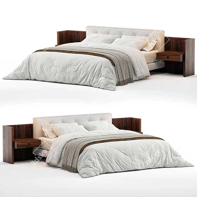 Stylish Minotti Brasilia Bed 3D model image 2