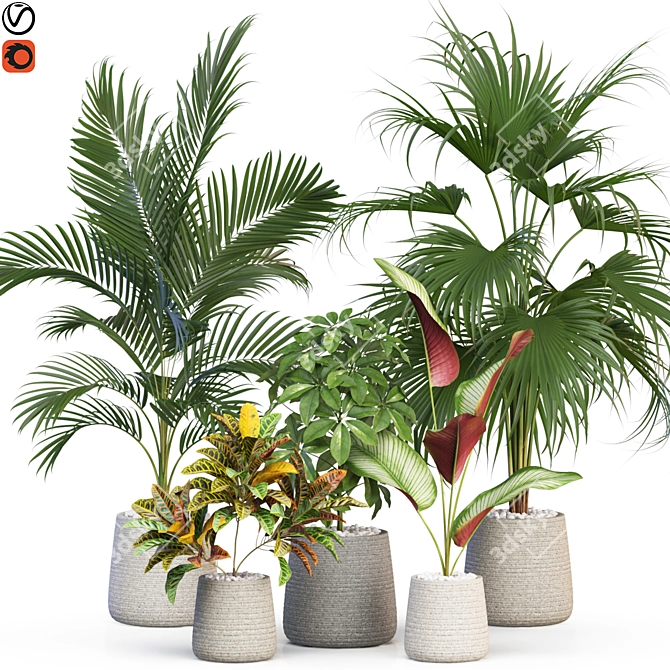 Botanical Oasis: Precisely Crafted Plants 3D model image 1