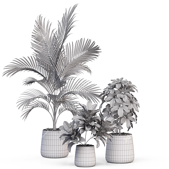 Botanical Oasis: Precisely Crafted Plants 3D model image 4