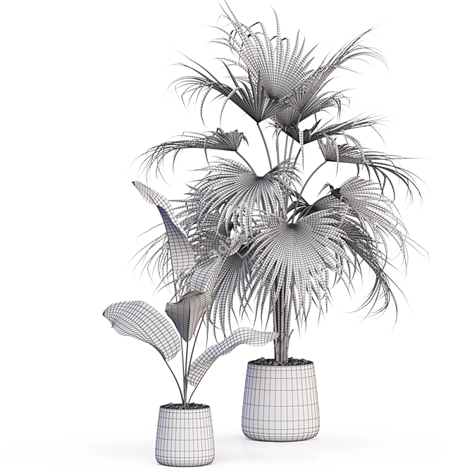 Botanical Oasis: Precisely Crafted Plants 3D model image 5