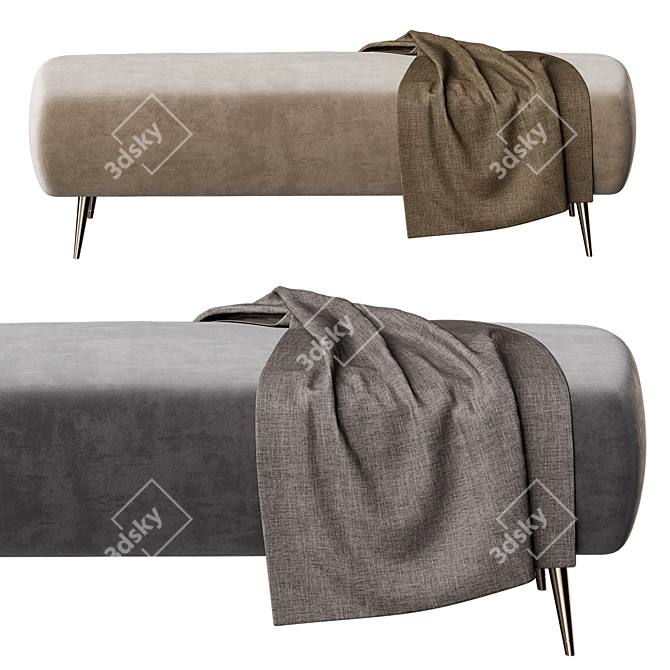 Elegant Ottoman in Three Colors 3D model image 1