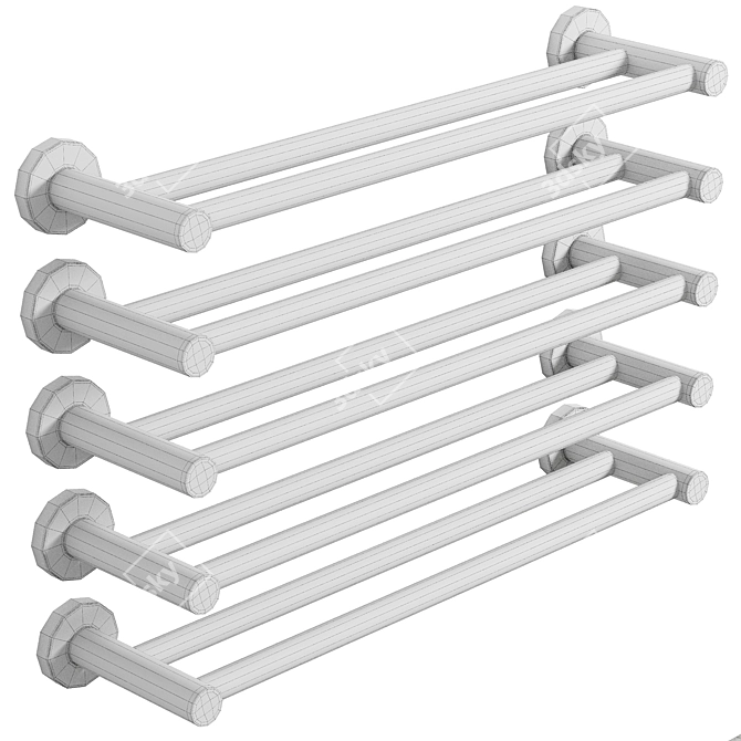 Cali 750mm Double Towel Rail 3D model image 2