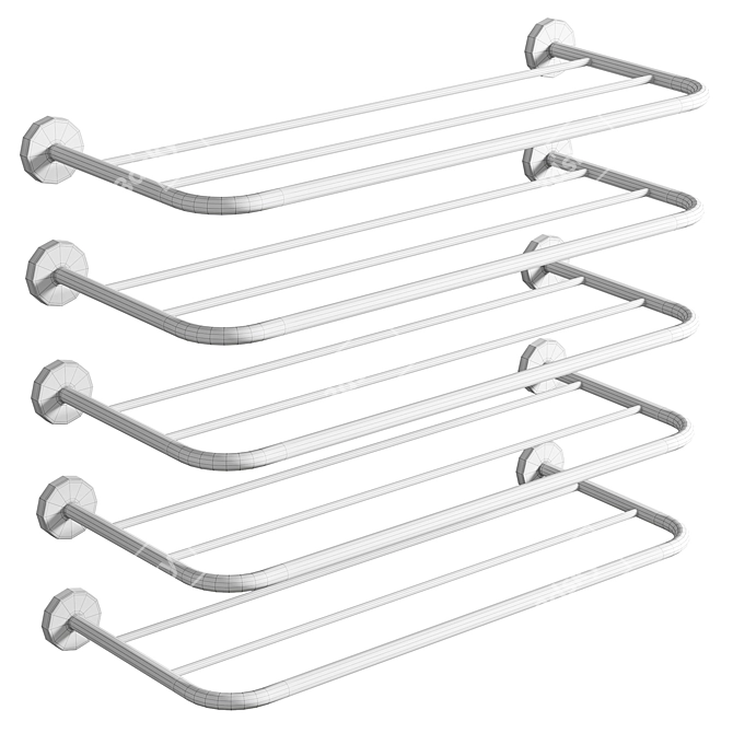 Elegant Chrome Luna Towel Rail 3D model image 2