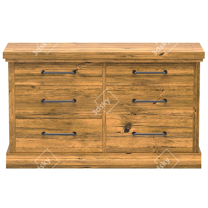 Fort 6-Drawer Wide Dresser | Spacious Storage 3D model image 1