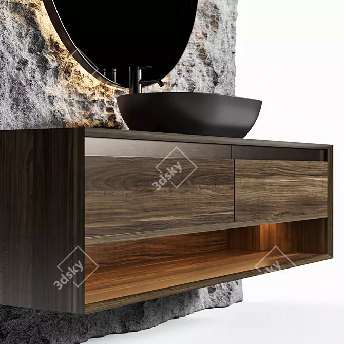 Revamp Your Bathroom with a 12-Piece Furniture Set 3D model image 4