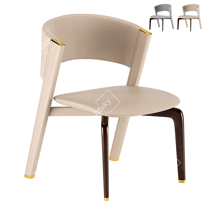 Elegant Lisbona Armchair: Stylish and Comfortable 3D model image 2