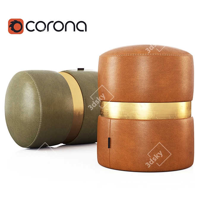 Comfy Edson Pouf 3D model image 5