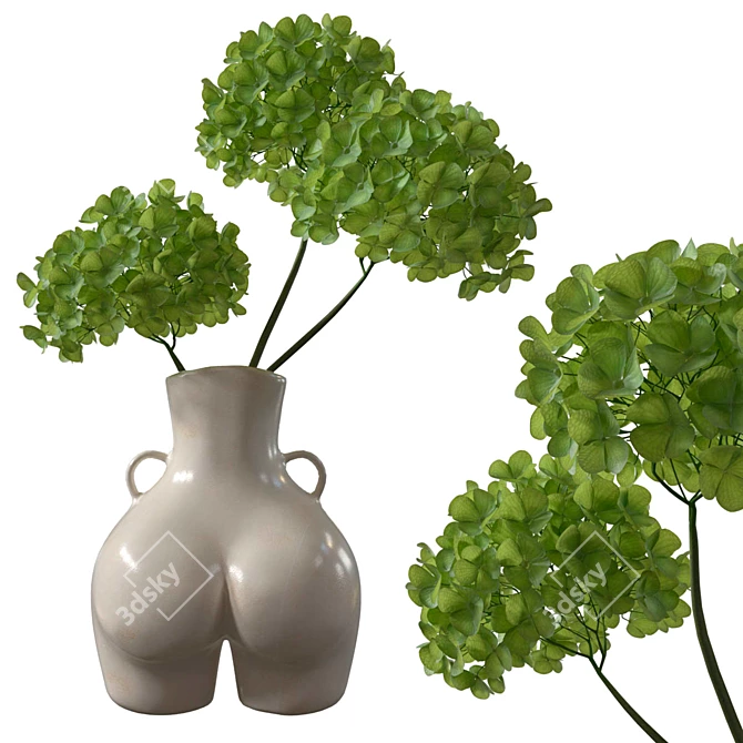 Hydrangea Gradient Vase 3D model image 2