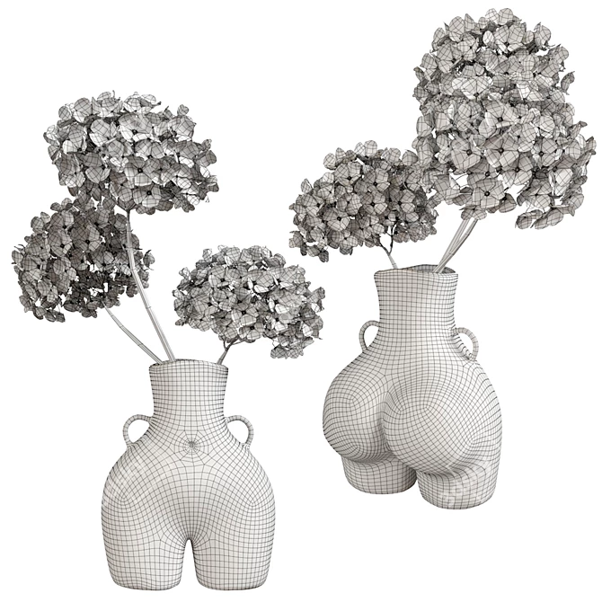 Hydrangea Gradient Vase 3D model image 4