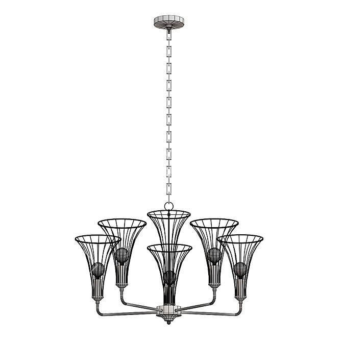 Elegant Lumien Pendant Chandelier 3D model image 2