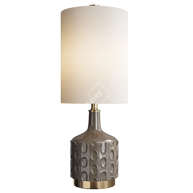 Modern Grey Table Lamp - Uttermost Darrin 3D model image 1