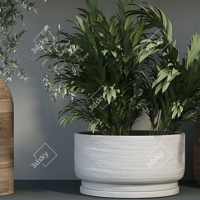 Green Vertical Partition Set: Modern Interior Design 3D model image 5