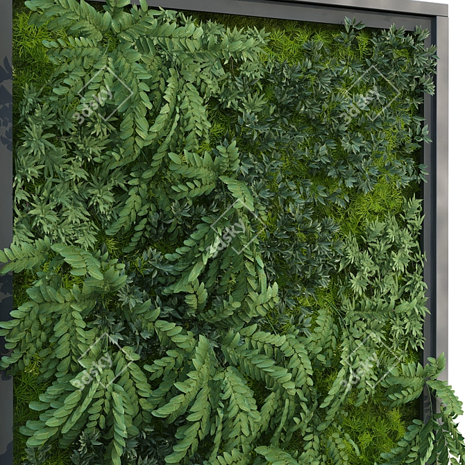 Green Oasis Vertical Plant Wall 3D model image 2